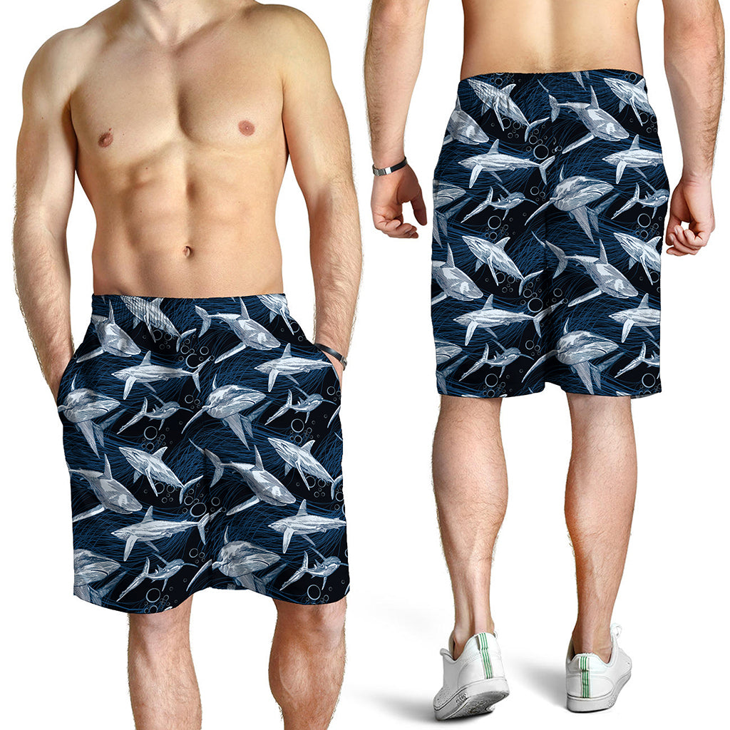 Shark Underwear Pattern Print Men's Shorts