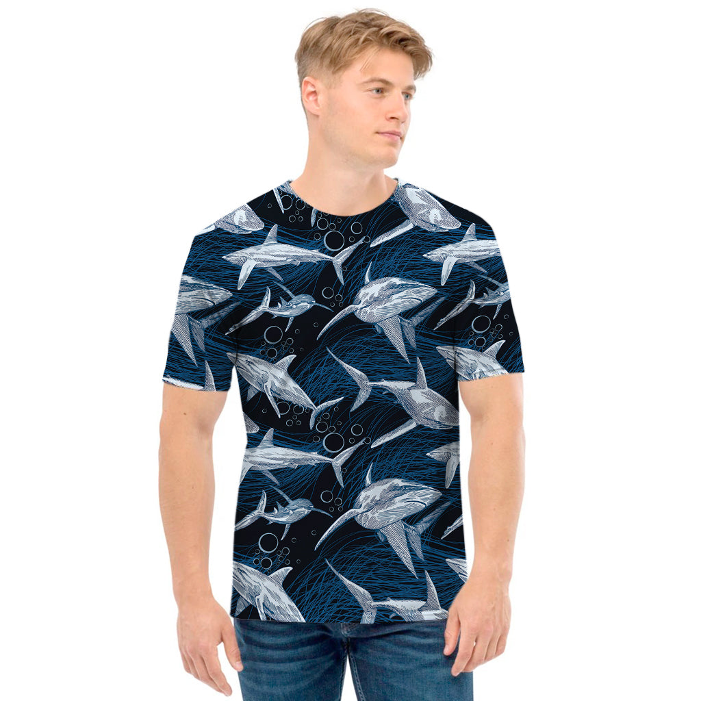 Shark Underwear Pattern Print Men's T-Shirt