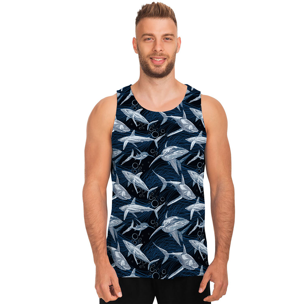 Shark Underwear Pattern Print Men's Tank Top