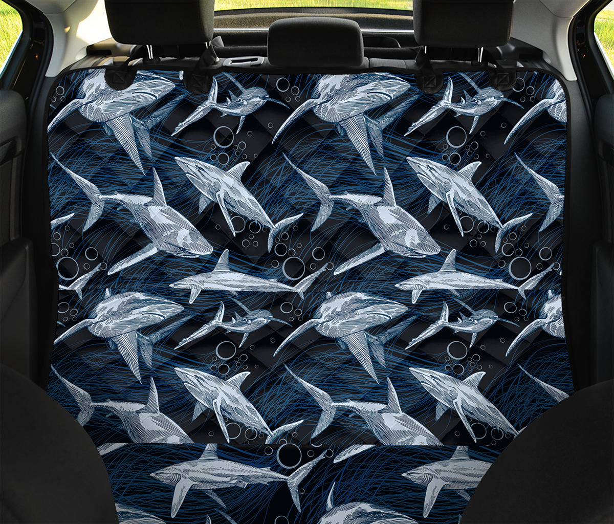 Shark Underwear Pattern Print Pet Car Back Seat Cover