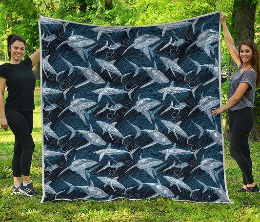 Shark Underwear Pattern Print Quilt
