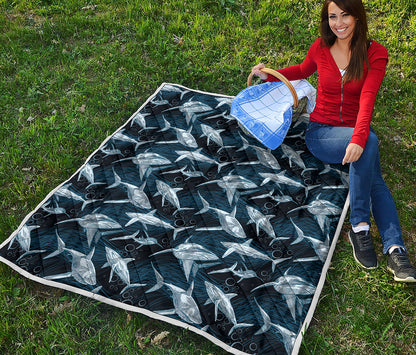 Shark Underwear Pattern Print Quilt