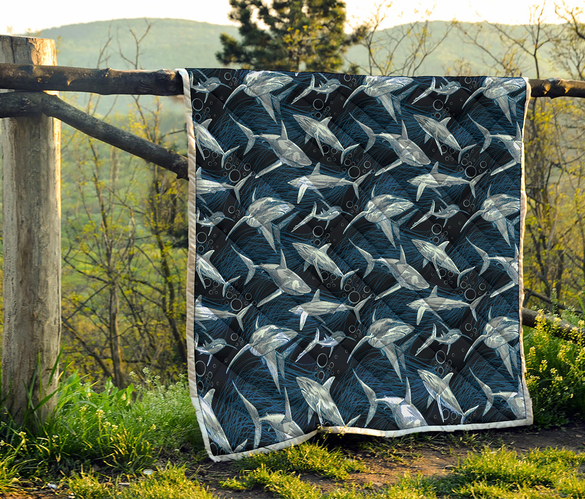 Shark Underwear Pattern Print Quilt
