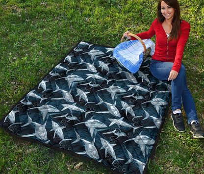 Shark Underwear Pattern Print Quilt