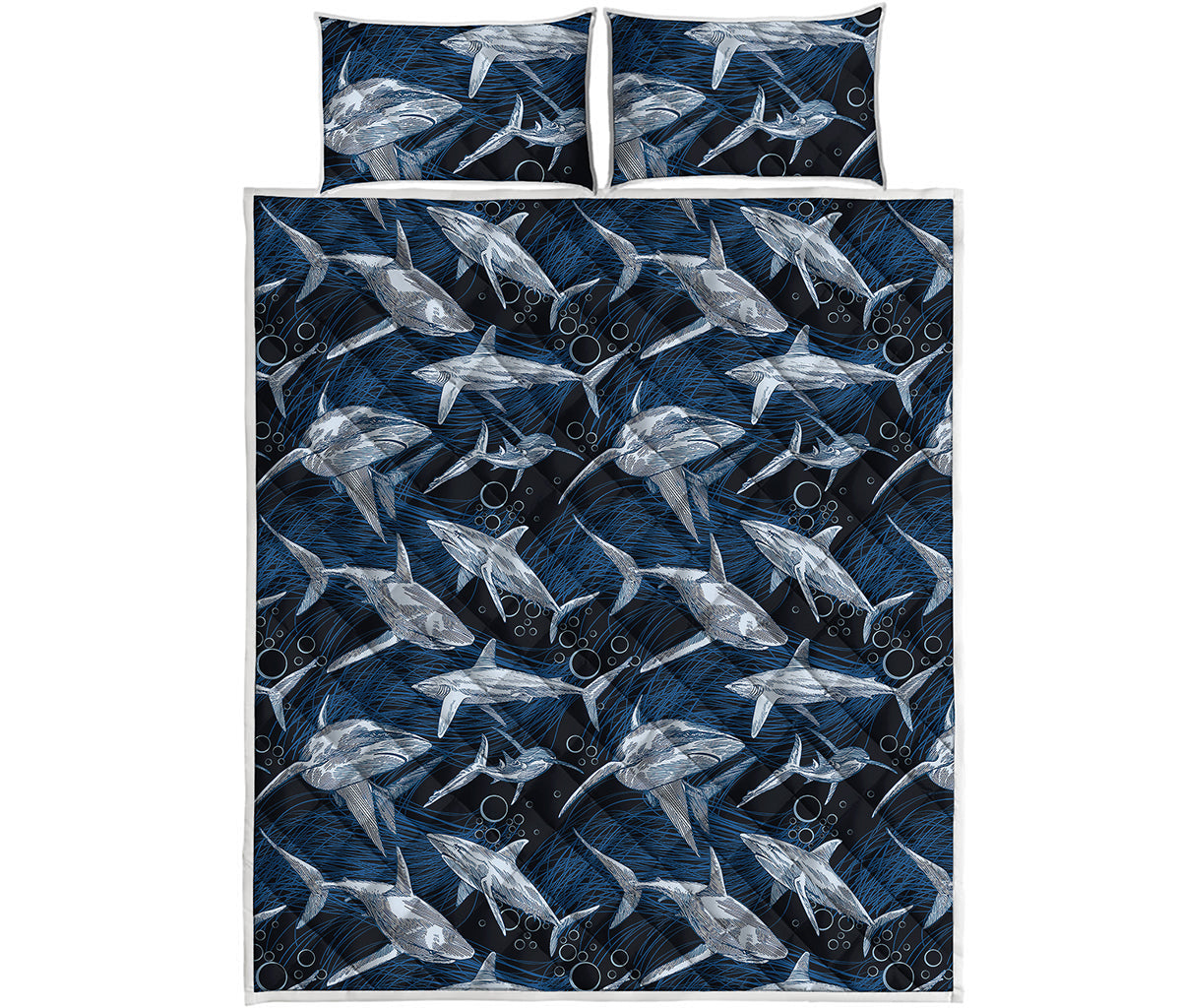 Shark Underwear Pattern Print Quilt Bed Set