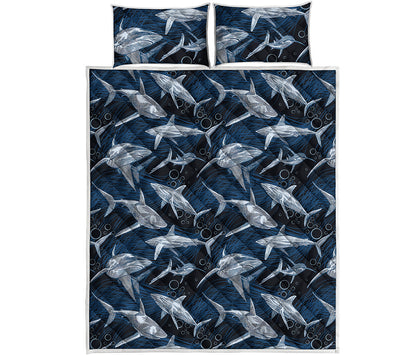Shark Underwear Pattern Print Quilt Bed Set