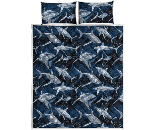 Shark Underwear Pattern Print Quilt Bed Set