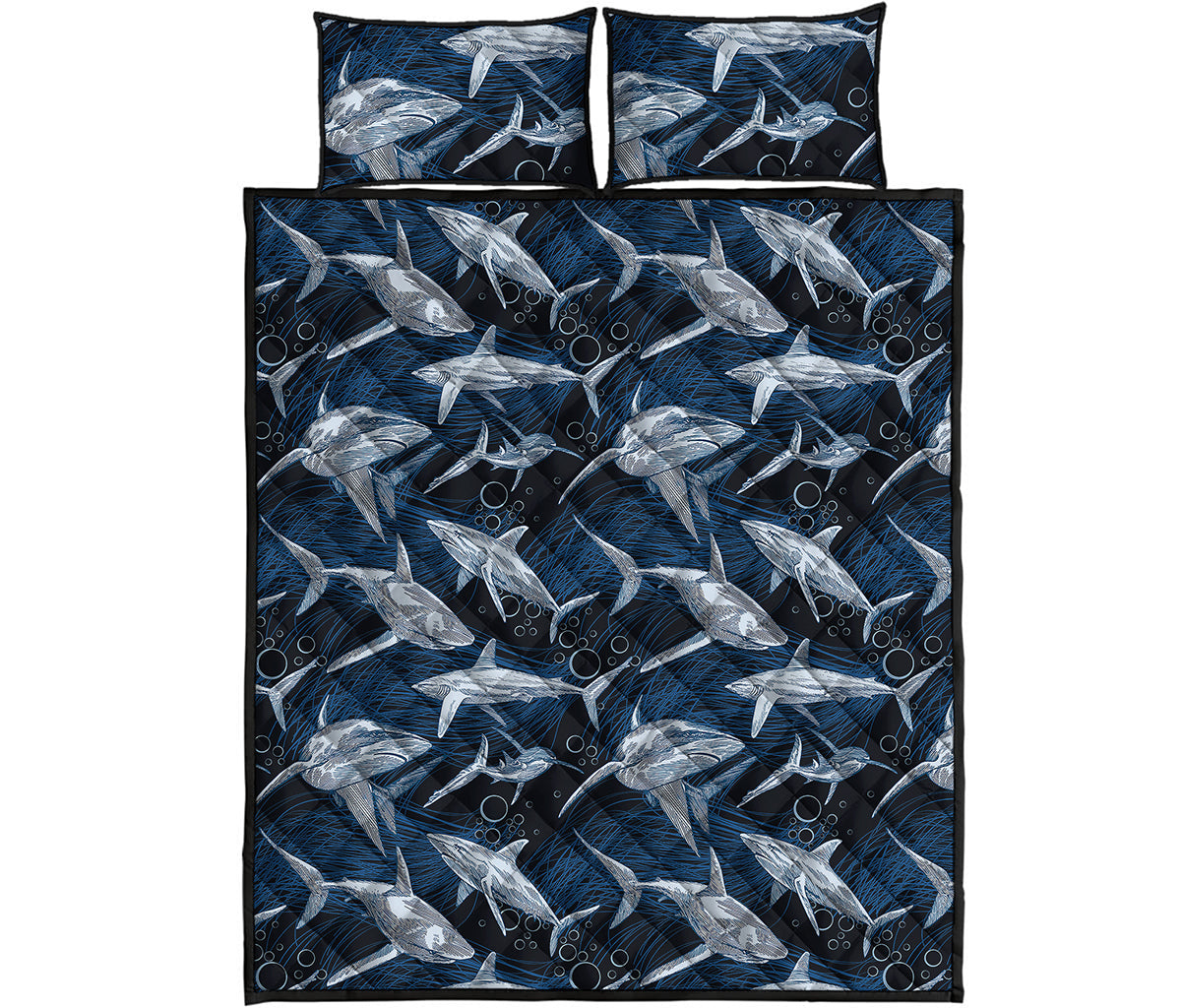 Shark Underwear Pattern Print Quilt Bed Set