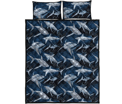 Shark Underwear Pattern Print Quilt Bed Set