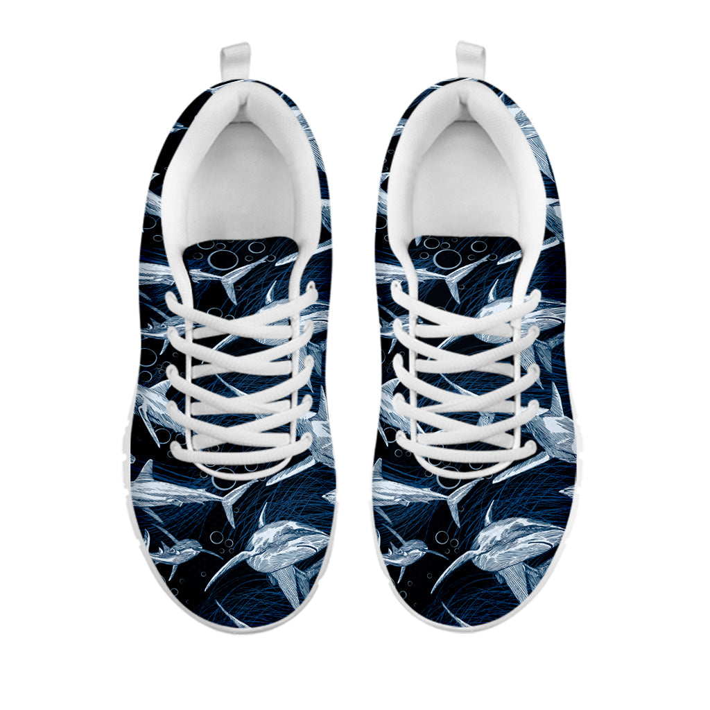 Shark Underwear Pattern Print White Sneakers