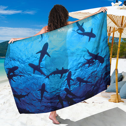 Shark Underwear Print Beach Sarong Wrap