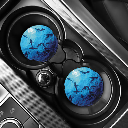 Shark Underwear Print Car Coasters