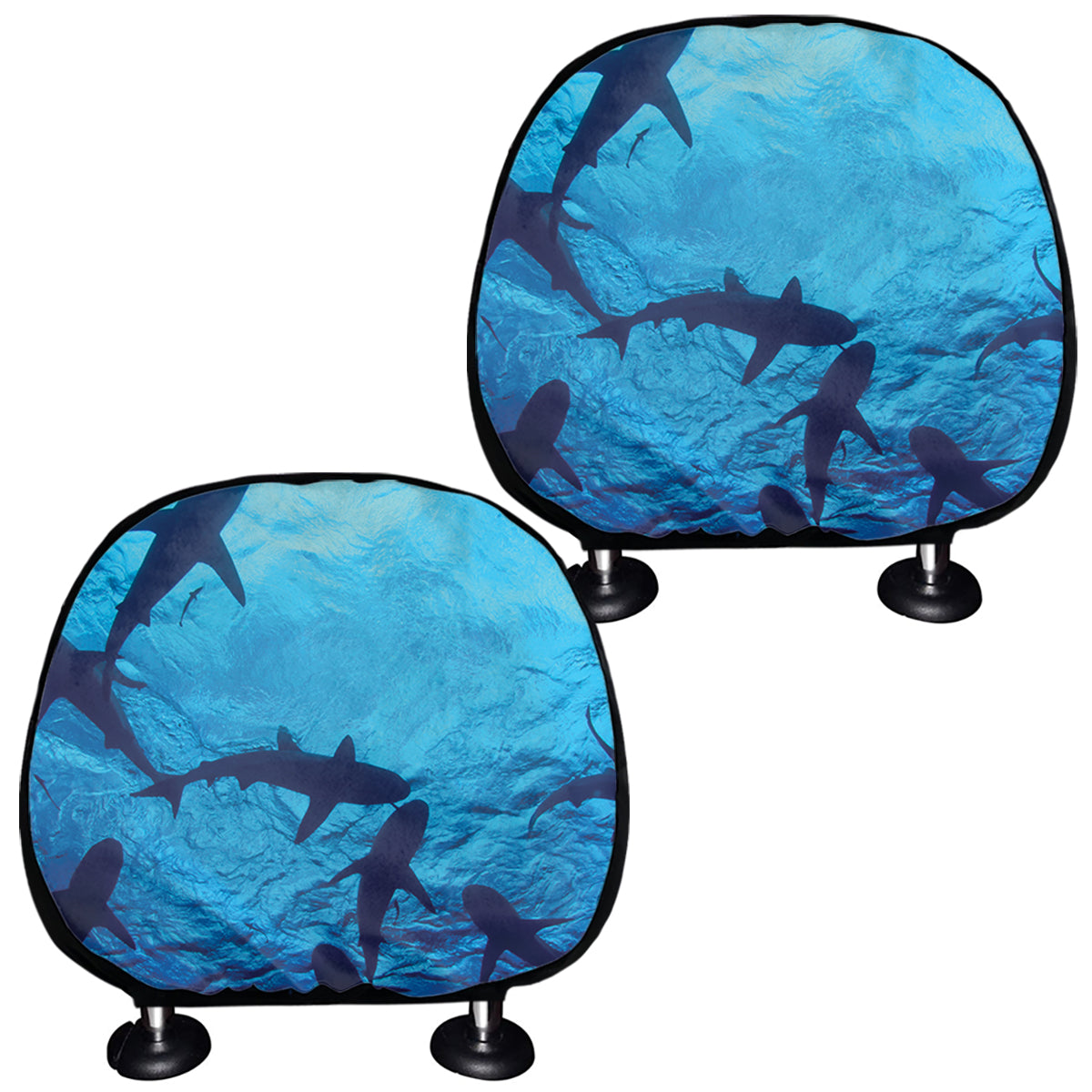 Shark Underwear Print Car Headrest Covers