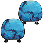 Shark Underwear Print Car Headrest Covers