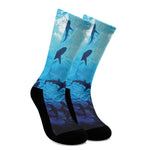 Shark Underwear Print Crew Socks