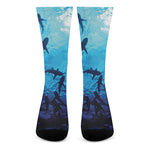 Shark Underwear Print Crew Socks