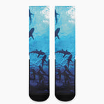 Shark Underwear Print Crew Socks