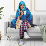Shark Underwear Print Hooded Blanket