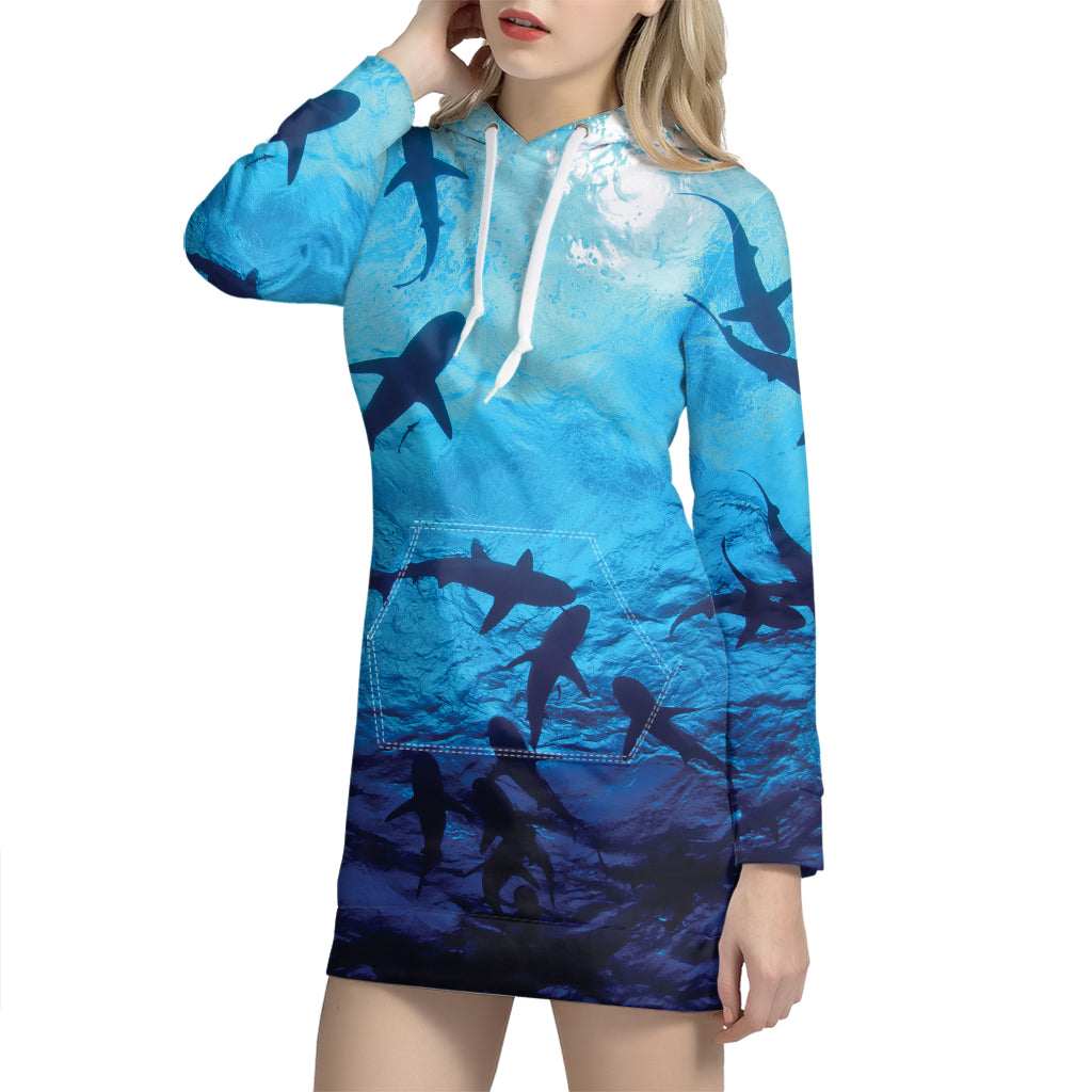 Shark Underwear Print Hoodie Dress