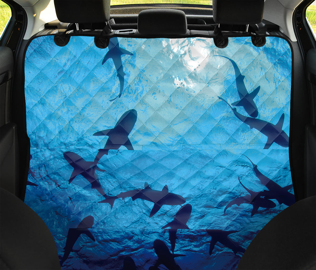 Shark Underwear Print Pet Car Back Seat Cover