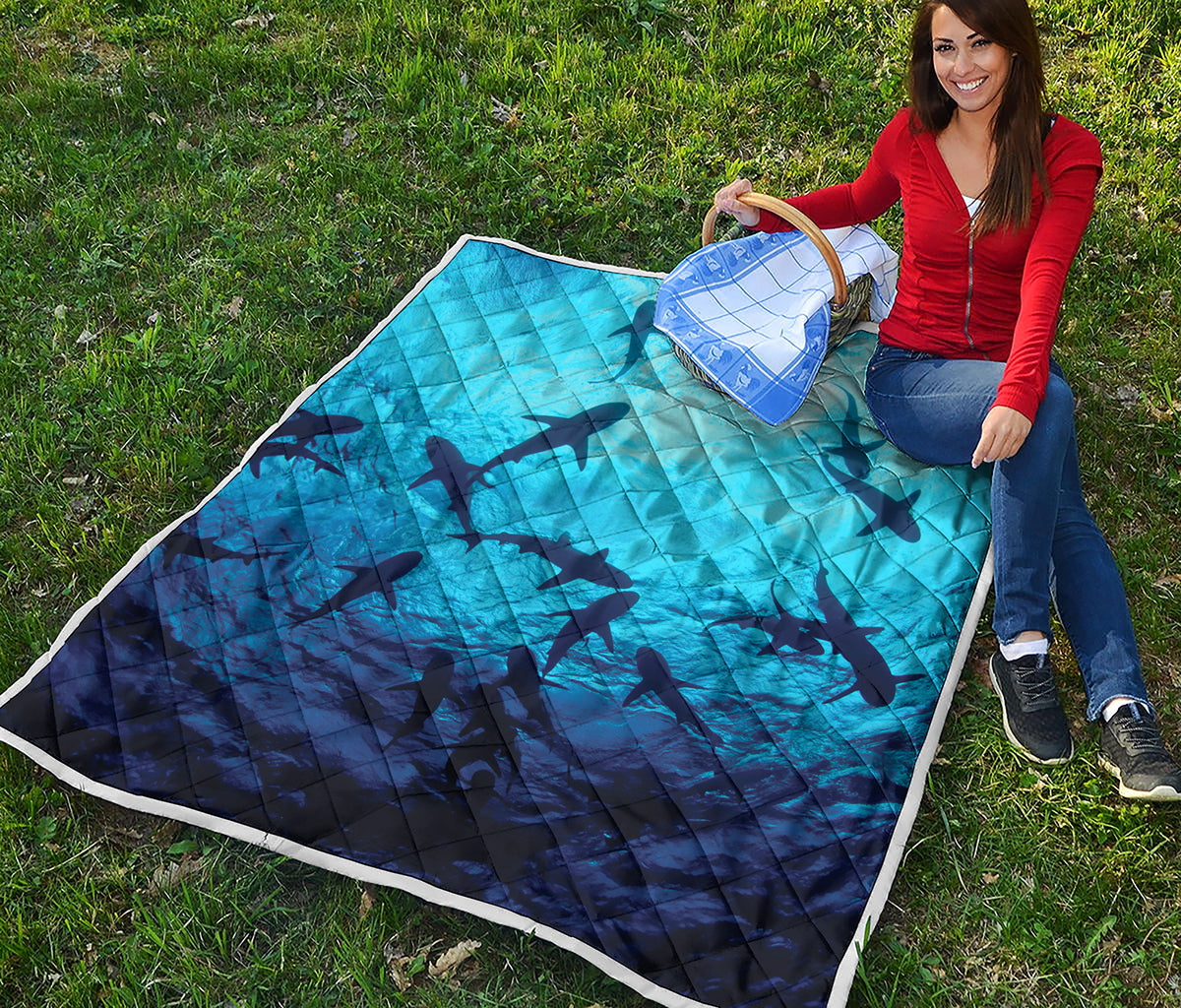 Shark Underwear Print Quilt