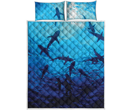 Shark Underwear Print Quilt Bed Set