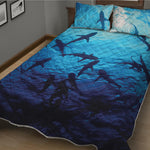 Shark Underwear Print Quilt Bed Set