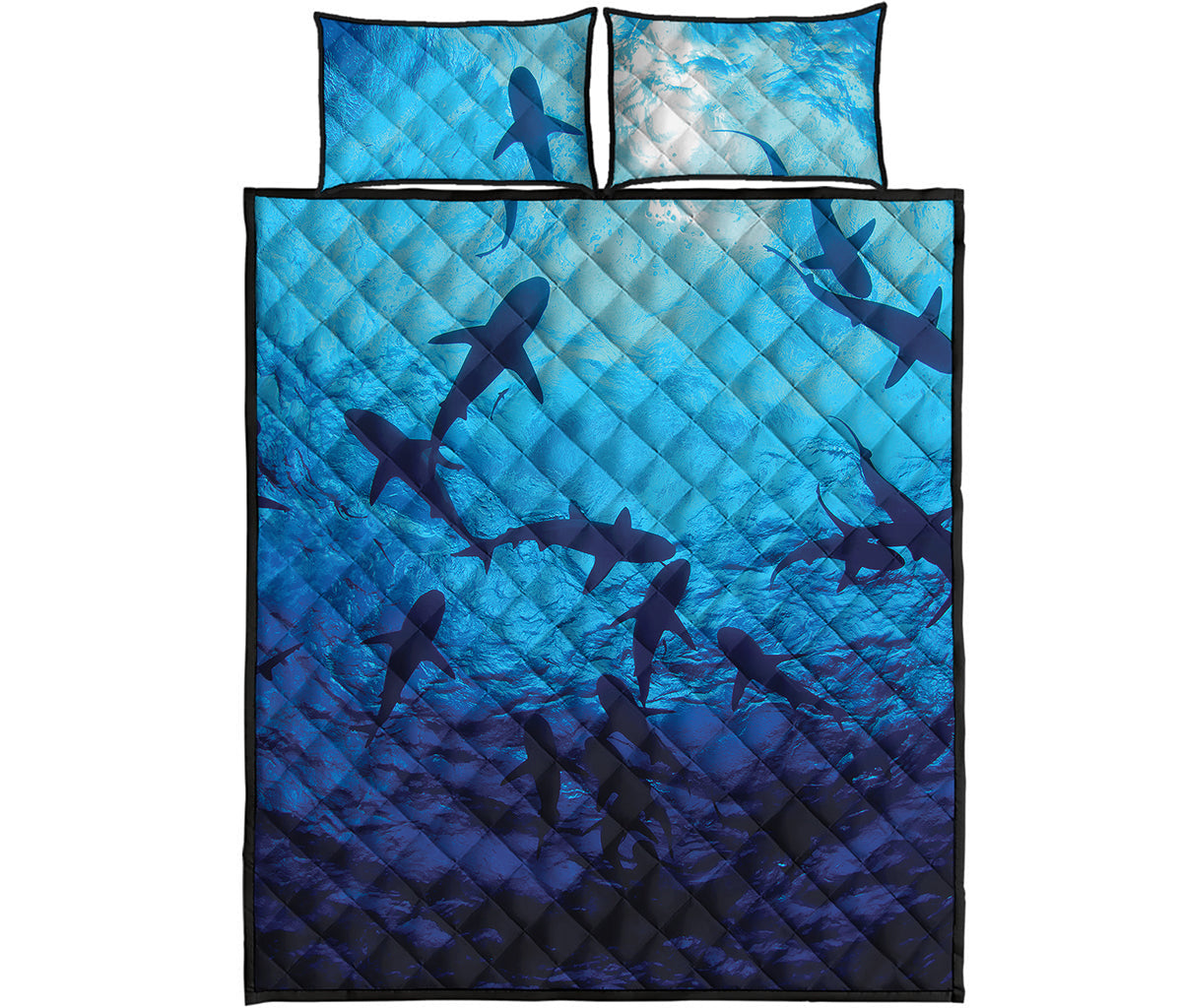 Shark Underwear Print Quilt Bed Set