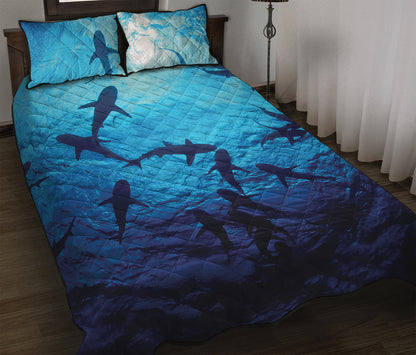 Shark Underwear Print Quilt Bed Set