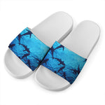 Shark Underwear Print White Slide Sandals