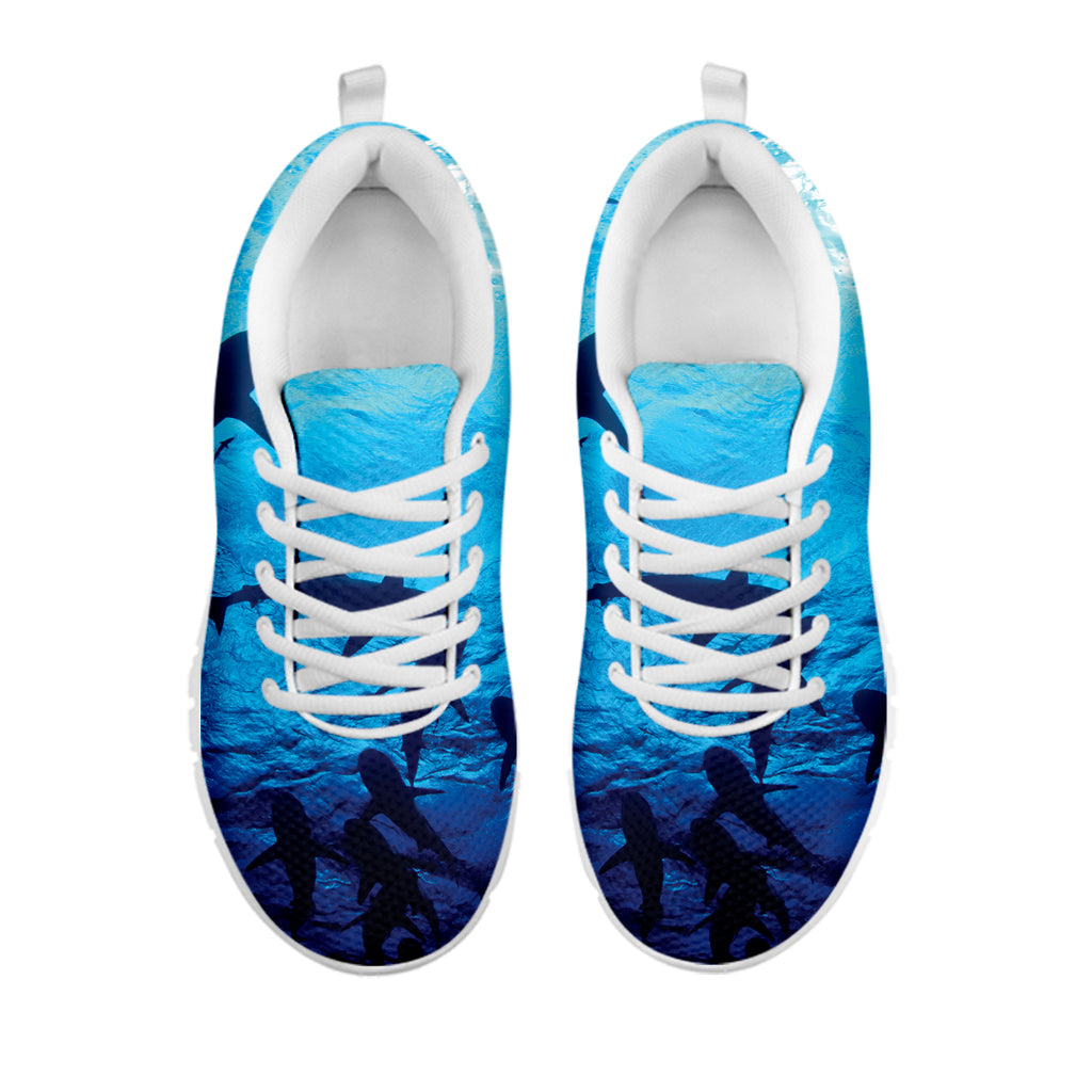 Shark Underwear Print White Sneakers