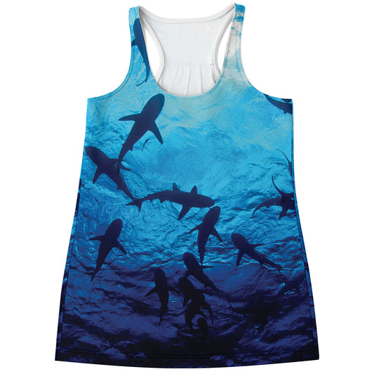 Shark Underwear Print Women's Racerback Tank Top