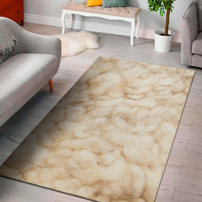 Sheep Fur Texture Print Area Rug
