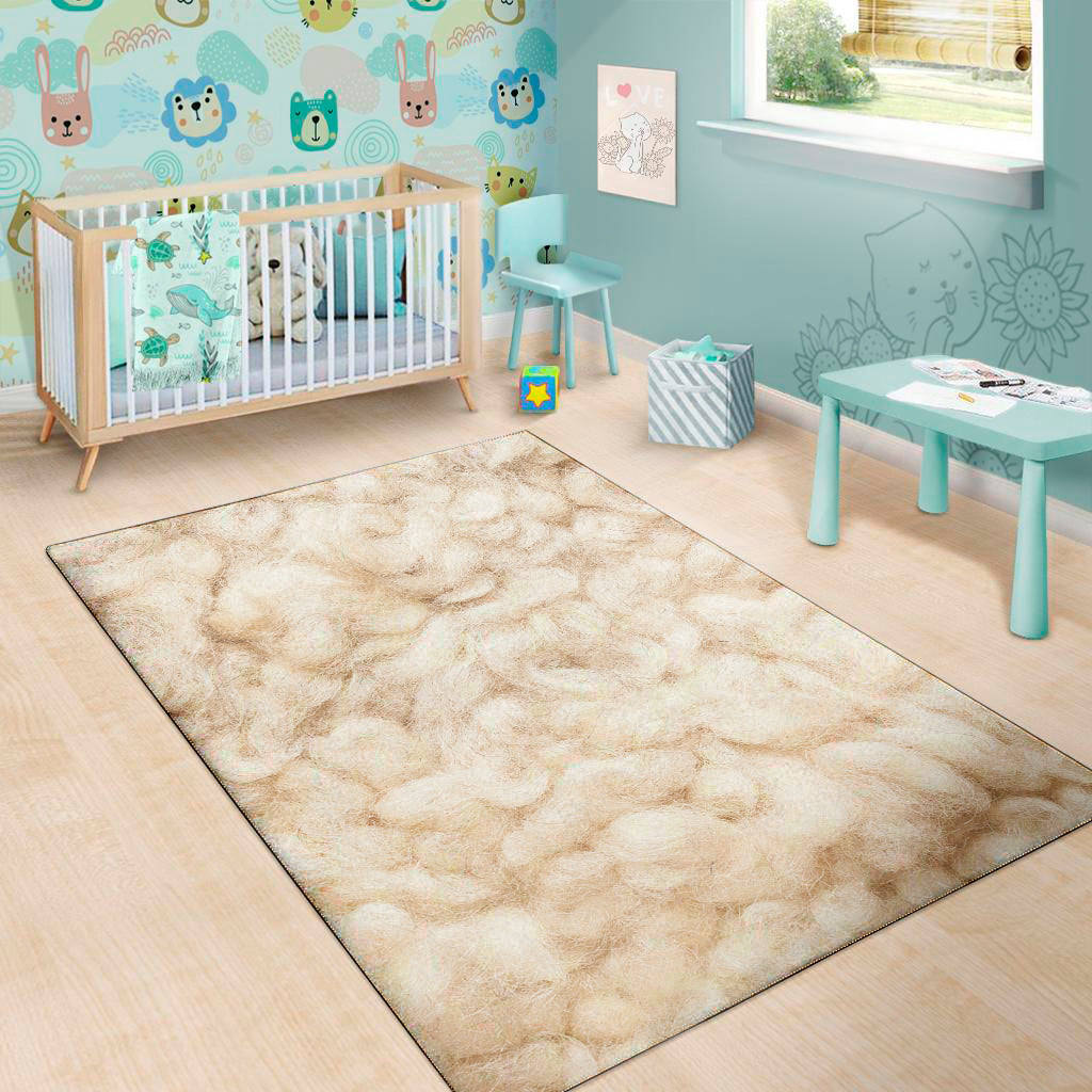 Sheep Fur Texture Print Area Rug