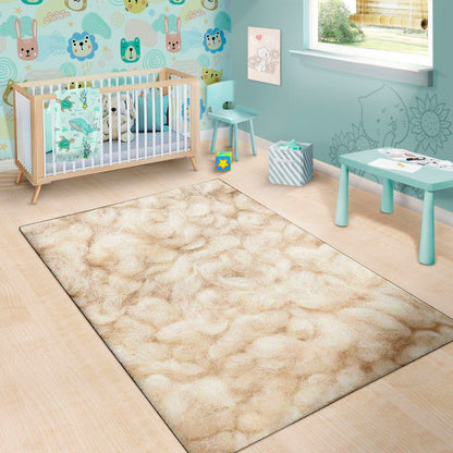 Sheep Fur Texture Print Area Rug