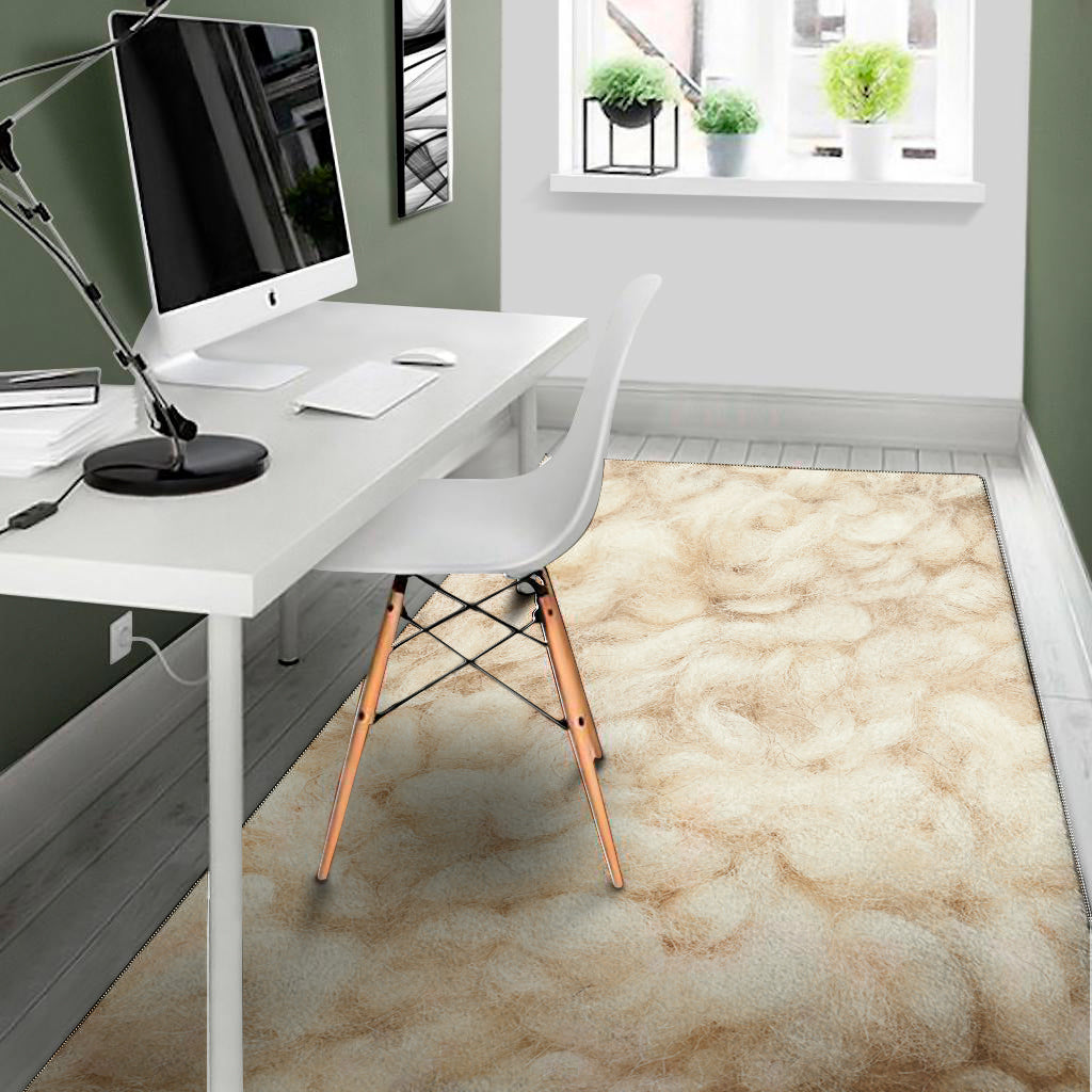 Sheep Fur Texture Print Area Rug