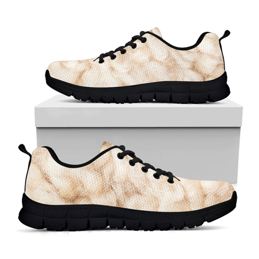 Sheep Fur Texture Print Black Sneakers
