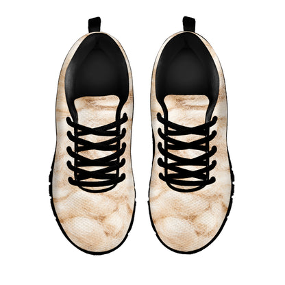 Sheep Fur Texture Print Black Sneakers