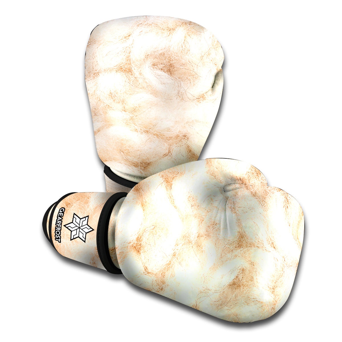 Sheep Fur Texture Print Boxing Gloves