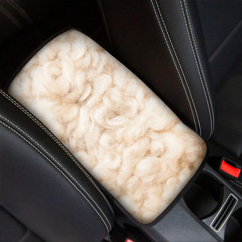 Sheep Fur Texture Print Car Center Console Cover