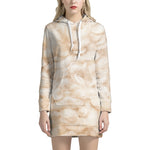 Sheep Fur Texture Print Hoodie Dress