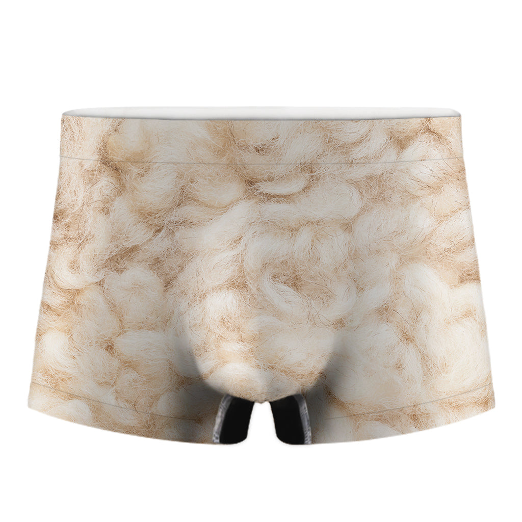 Sheep Fur Texture Print Men's Boxer Briefs
