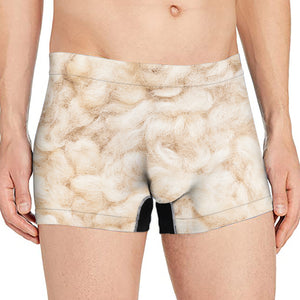 Sheep Fur Texture Print Men's Boxer Briefs