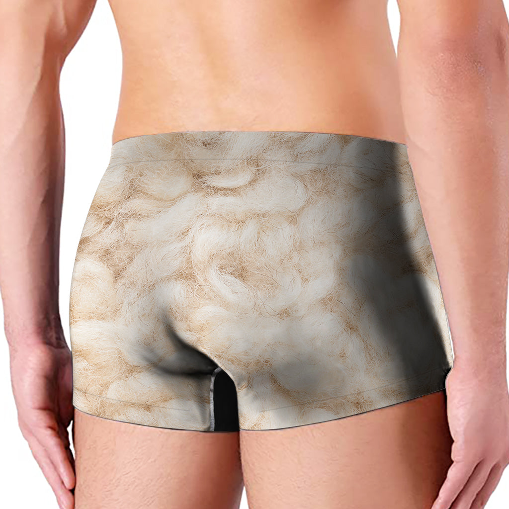 Sheep Fur Texture Print Men's Boxer Briefs
