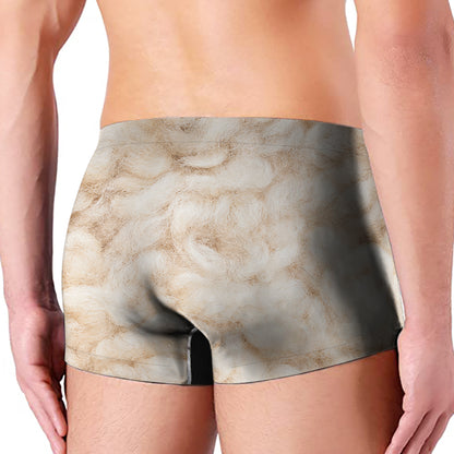 Sheep Fur Texture Print Men's Boxer Briefs