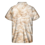 Sheep Fur Texture Print Men's Short Sleeve Shirt