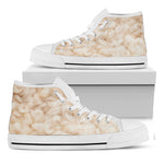 Sheep Fur Texture Print White High Top Shoes