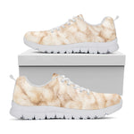 Sheep Fur Texture Print White Sneakers