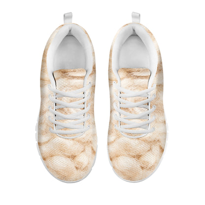Sheep Fur Texture Print White Sneakers