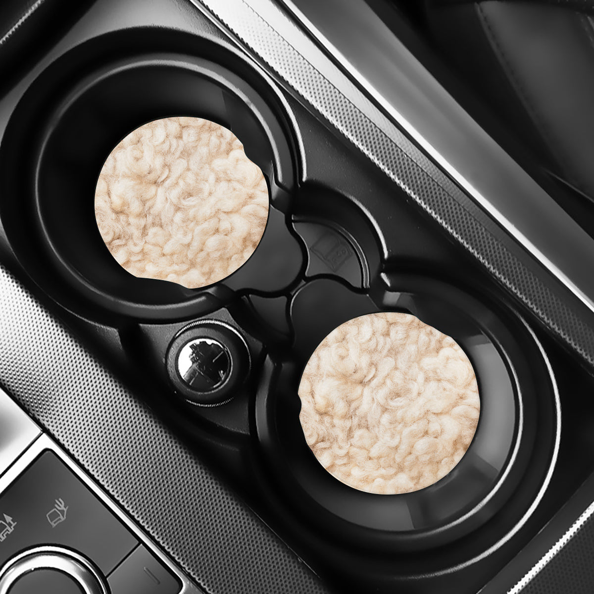 Sheepskin Print Car Coasters